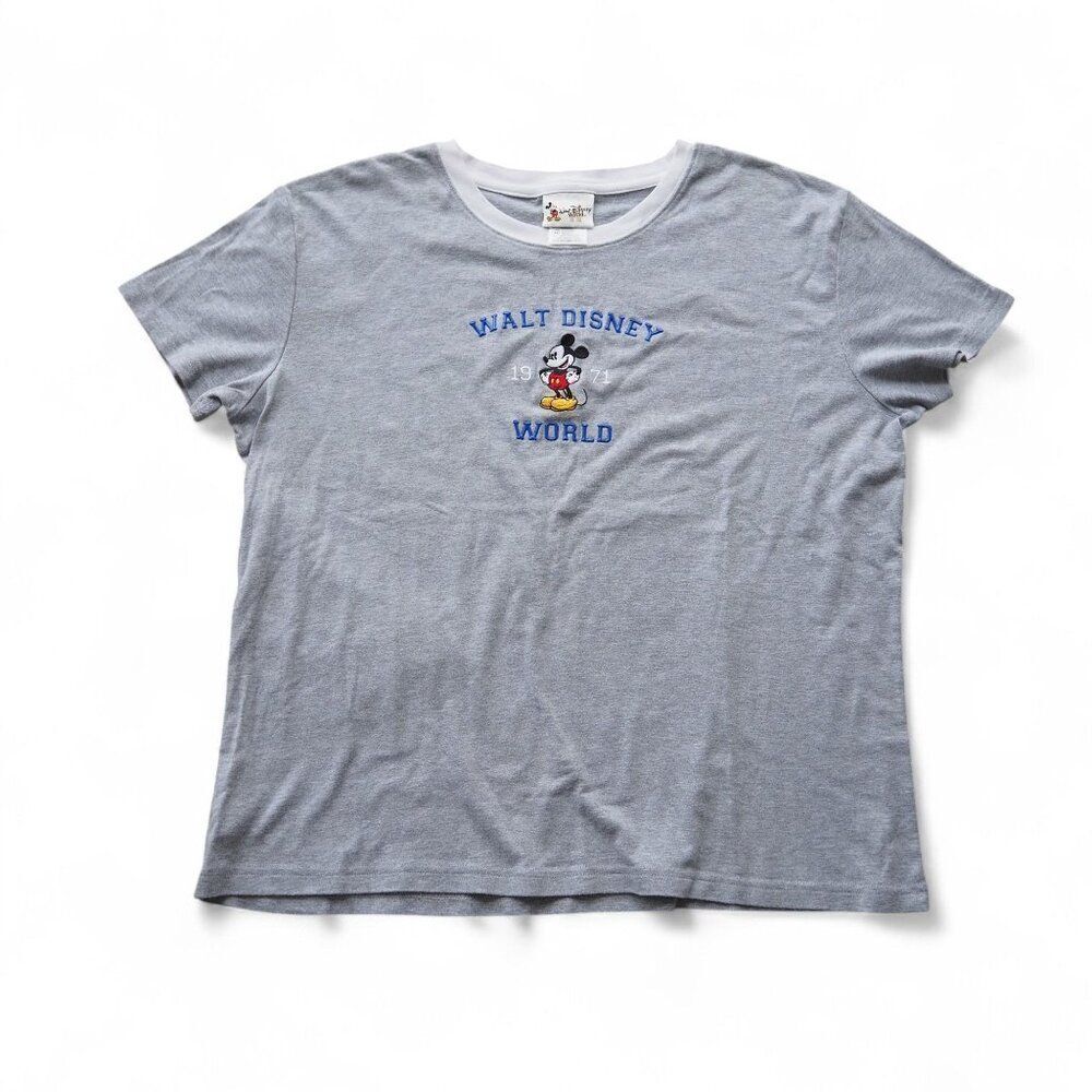 Walt Disney World Vintage‎ 90s Embroidered Mickey Mouse SS T-Shirt Women's XXL